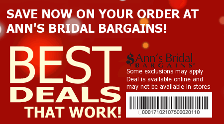 Ann's Bridal Bargains Coupon Code