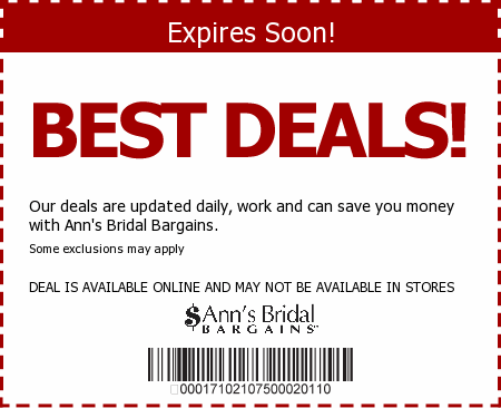 Ann's Bridal Bargains Promo Code