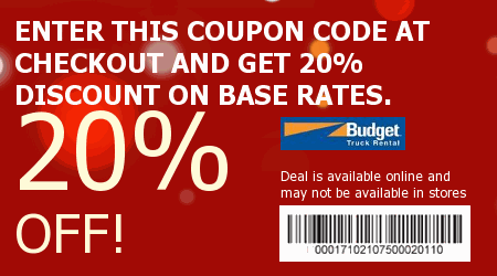 Budget Truck Rental Coupon Code