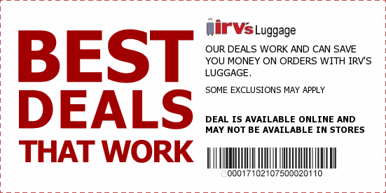 Irvs Luggage Coupons