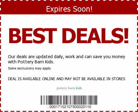 Pottery Barn Kids Coupon Codes: Save 46 w 2015 Promo Codes  Coupons
